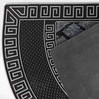 Коврик придверный полукруглый Доляна &laquo;Меандр&raquo;, 45&times;75 см, цвет серебряный