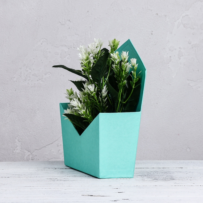 Конверт трапеция  однотонный, бирюзовый 19,5 х 23 х 8 см