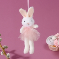 Мягкая игрушка &laquo;Зайка в платье&raquo; на подвесе, 16 см, цвет МИКС
