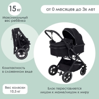 Коляска детская трансформер 2 в 1 RANT basic «PULSAR» RA160, цвет черный Коляска детская трансформер 2 в 1 RANT basic «PULSAR» RA160, цвет черный