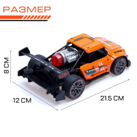 Машина радиоуправляемая &laquo;Хот-род&raquo;, эффект дыма, свет и звук, работает от аккумулятора, цвет оранжевый