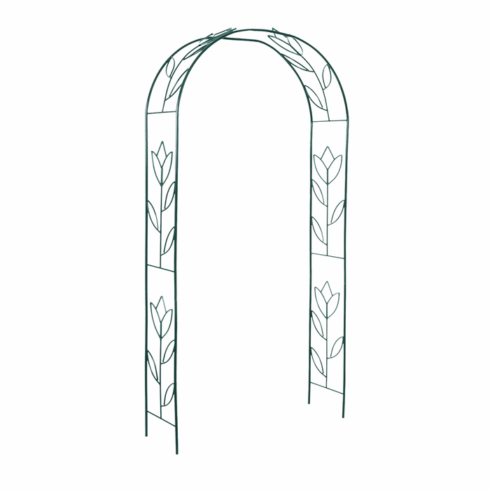 Арка садовая, разборная, 230 &times; 125 &times; 36.5 см, металл, зелёная, &laquo;Тюльпан&raquo;