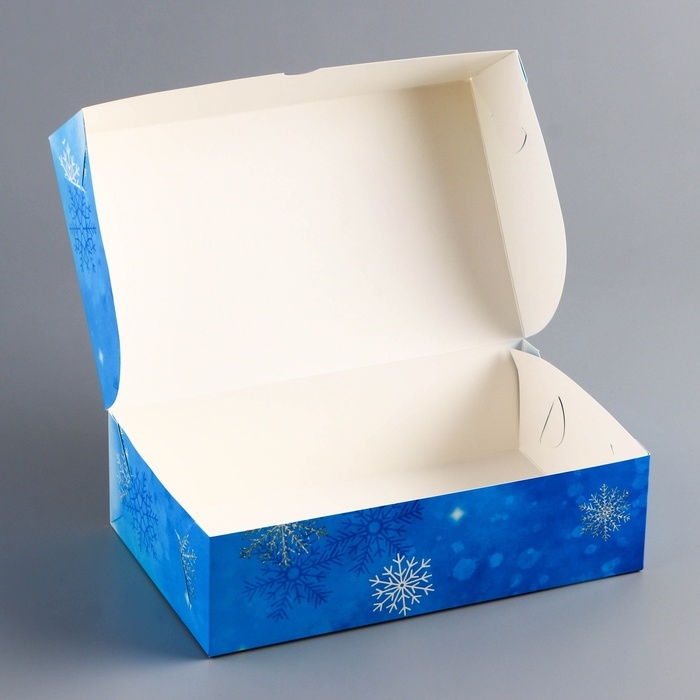 Новый год. Коробка складная, кондитерская упаковка без окна "Теплые моменты", 25 х 15 х 7 см