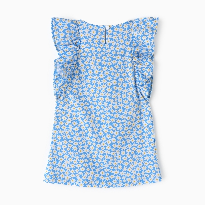 Платье для девочки, цвет голубой/ромашки, рост 104 см