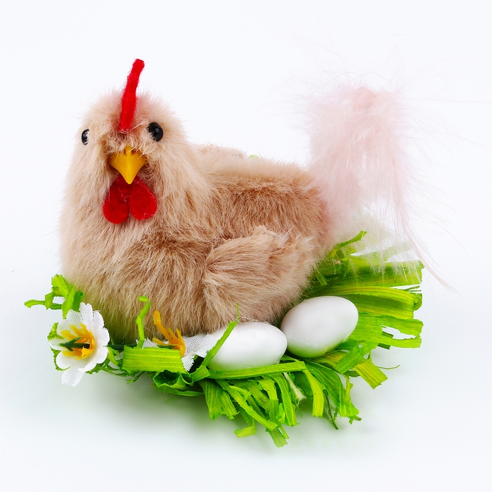 Мягкая игрушка «Курочка в гнёздышке», 7 см, цвет МИКС Мягкая игрушка «Курочка в гнёздышке», 7 см, цвет МИКС