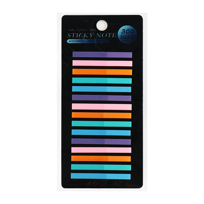 Блок-закладка с липким краем пластик 20л х 15 штук, 5 цв. пастель, 45мм х 4мм  CALLIGRATA