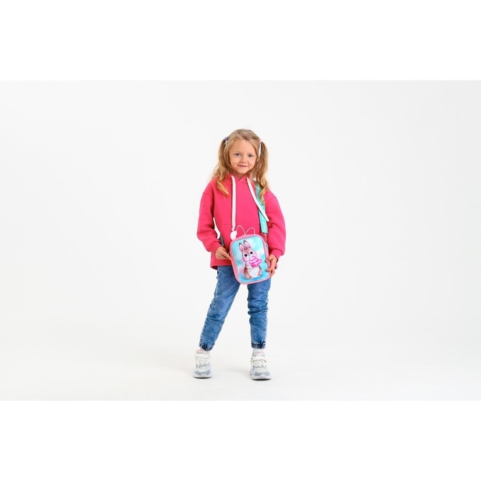 Сумка на ремешке детская для девочки &laquo;Зайка с сердечком&raquo;, 15&times;5&times;21