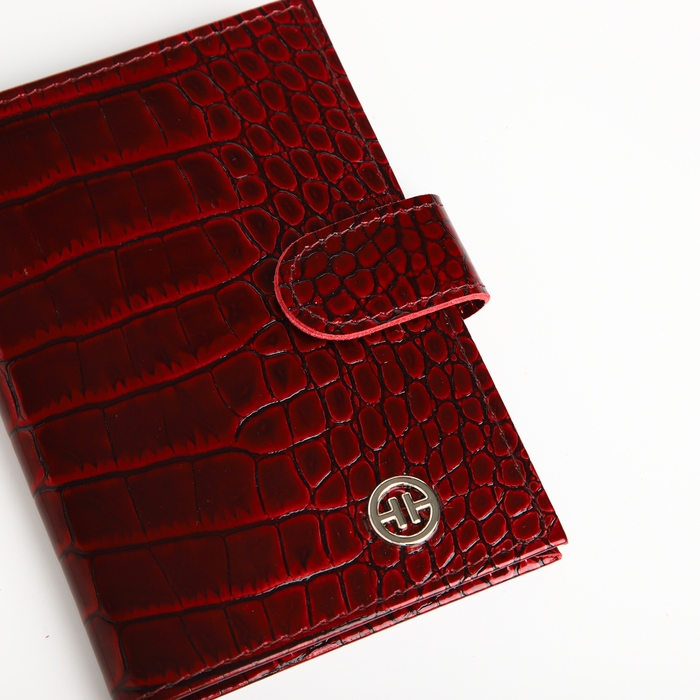 Обложка для автодокументов на кнопке, TEXTURA, цвет бордовый Обложка для автодокументов на кнопке, TEXTURA, цвет бордовый