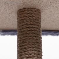 Домик для кошек с когтеточкой, с площадкой и полкой, 65 х 51 х 173 см, серая с лапкам