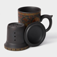 Кружка керамическая с крышкой и ситом &laquo;Золотой дракон&raquo;, 350 мл