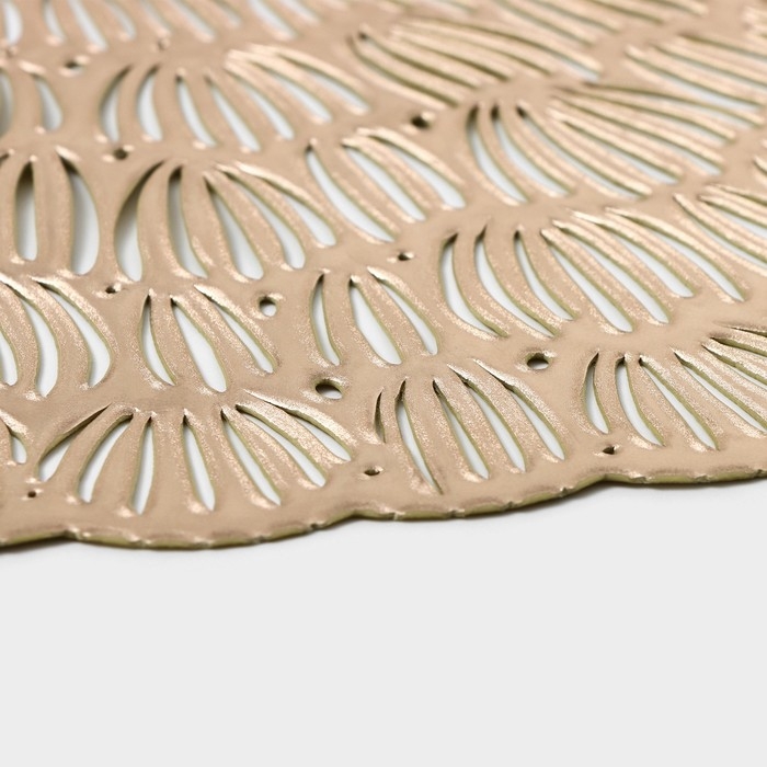 Салфетки сервировочные на стол Доляна «Бутоны», d=38 см, 4 шт, цвет золото Салфетки сервировочные на стол Доляна «Бутоны», d=38 см, 4 шт, цвет золото