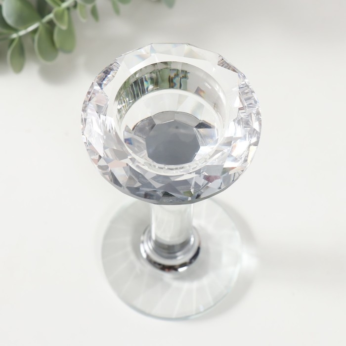 Подсвечник стекло на 1 свечу "Димитра" d=4см 7х7х14,5 см