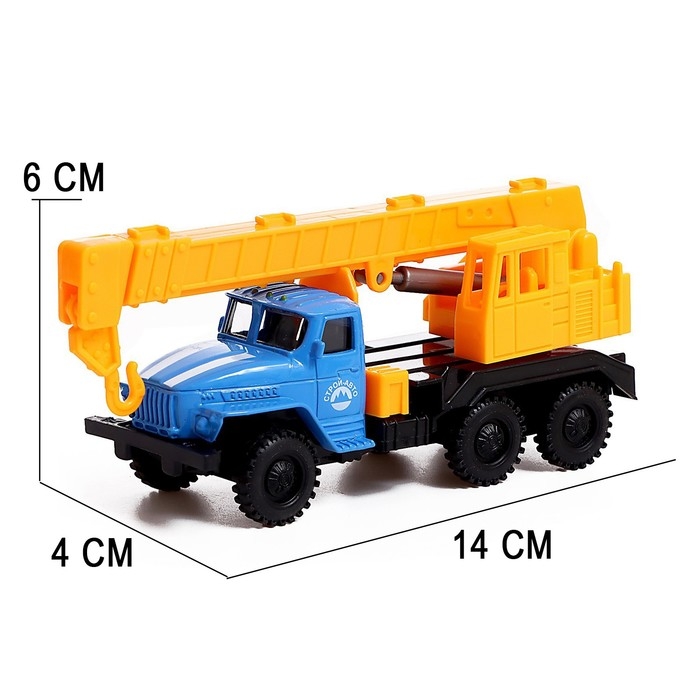 Грузовик металлический &laquo;УРАЛ &laquo;Кран&raquo;, инерция, масштаб 1:43