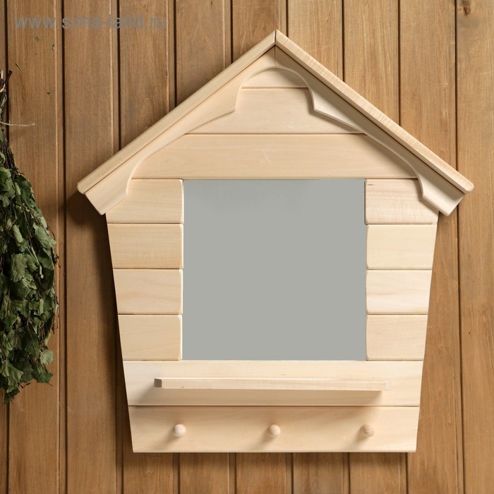 Зеркало "Теремок", сосна, натуральный, 65&times;43&times;10 см