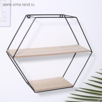 Полка 2-х ярусная Доляна &laquo;Лофт&raquo;, 37&times;11,5&times;32,5 см, цвет чёрный