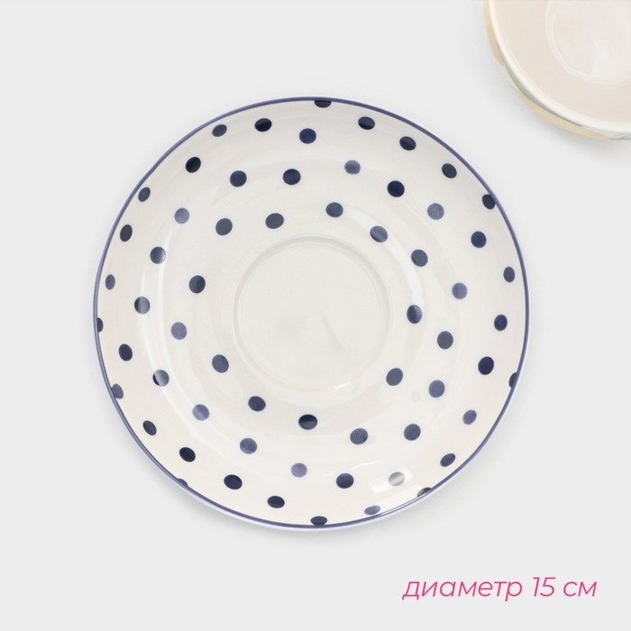 Чайная пара Доляна &laquo;Лимон&raquo;, 2 предмета: чашка 250 мл, блюдце d=15 см