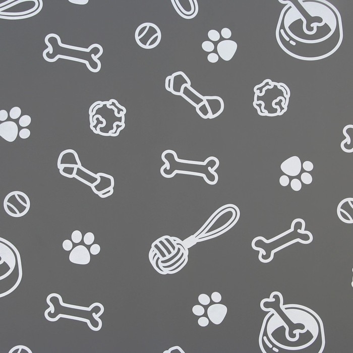 Коврик силиконовый под миску &laquo;Паттерн&raquo;, 30х40 см, серый