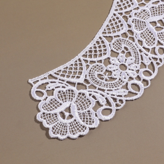 Воротник пришивной, гипюровый, 22 &times; 5,5 см, цвет белый