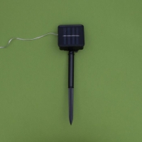 Гирлянда &laquo;Нить&raquo; 20 м роса, IP44, серебристая нить, 200 LED, свечение жёлтое, 2 режима, солнечная батарея