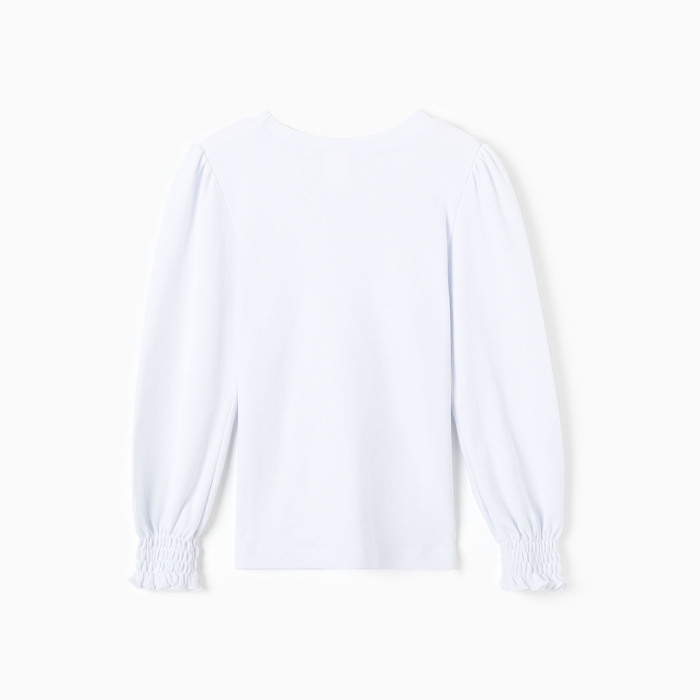 Джемпер для девочки школьный, цвет молочный, рост 116 см