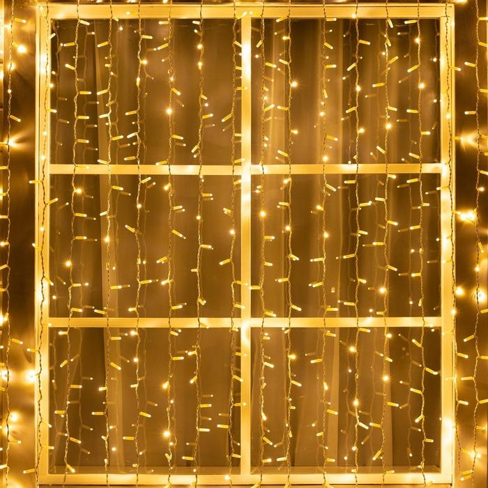 Гирлянда «Занавес» 2 × 3 м, IP65, УМС, белая нить, 760 LED, свечение тёплое белое, 220 В Гирлянда «Занавес» 2 × 3 м, IP65, УМС, белая нить, 760 LED, свечение тёплое белое, 220 В