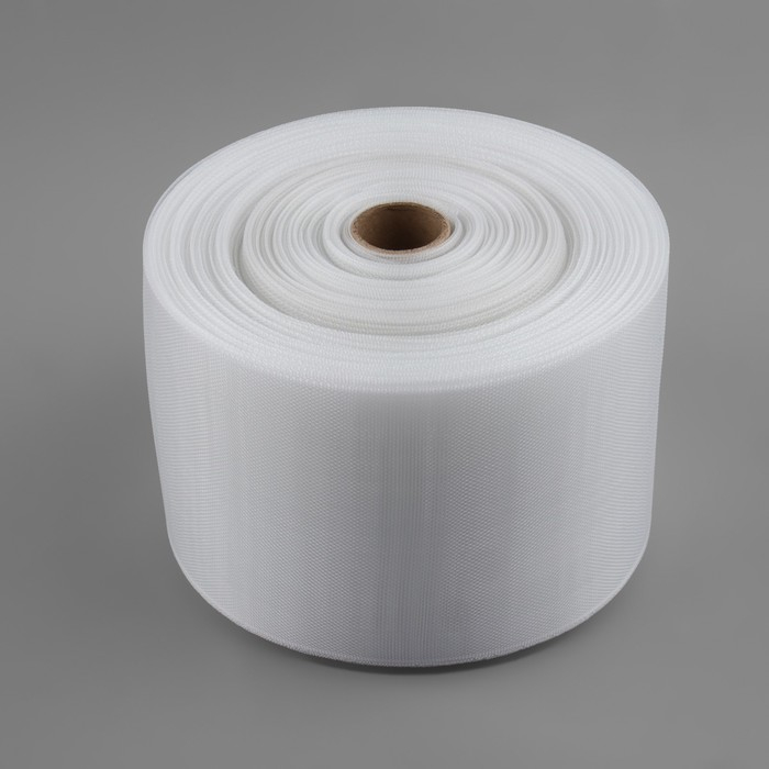 Шторная лента фиксированная сборка, органза, 10 см, 50 &plusmn; 1 м, цвет прозрачный