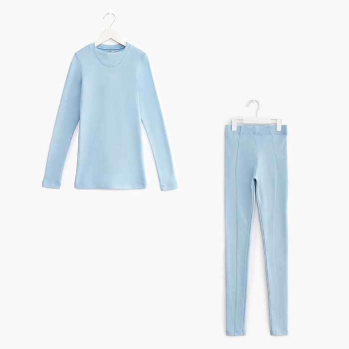 Термобельё для девочки (лонгслив, легинсы) цвет голубой, рост 146 см