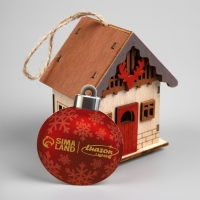 Подвеска световая "Дом охотника", 9х5.5х10 см, 1 LED, AG10x3 (в компл.), свечение тёплое белое Подвеска световая "Дом охотника", 9х5.5х10 см, 1 LED, AG10x3 (в компл.), свечение тёплое белое