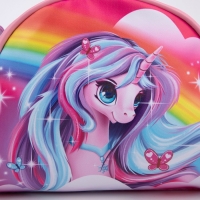 Сумка детская для девочки "Единорог на радуге", искусственная кожа, с брелком, 18х15х2 см Сумка детская для девочки "Единорог на радуге", искусственная кожа, с брелком, 18х15х2 см