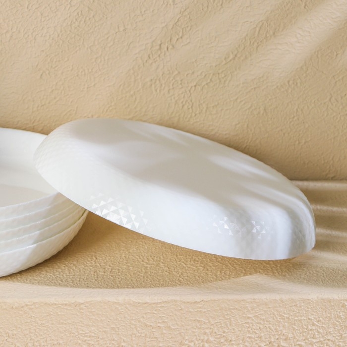 Набор тарелок обеденных Luminarc DIWALI SHELLS, d=25 см, стеклокерамика, 6 шт, цвет белый