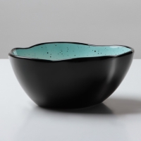 Салатник керамический неровный край «Синяя», 600 мл, 17 см, цвет синий Салатник керамический неровный край «Синяя», 600 мл, 17 см, цвет синий