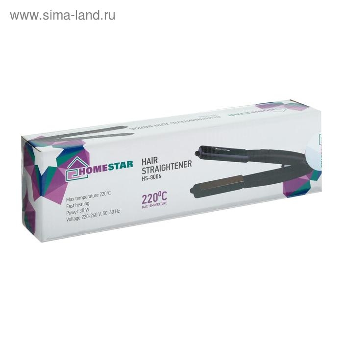 Выпрямитель HOMESTAR HS-8006, 35 Вт, алюминиевое покрытие, 220°С, черный Выпрямитель HOMESTAR HS-8006, 35 Вт, алюминиевое покрытие, 220°С, черный