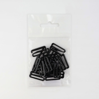 Крючок для бретелей, металлический, 20 мм, 20 шт, цвет чёрный