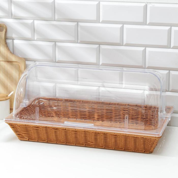 Хлебница Доляна &laquo;Крем&raquo;, плетёное основание, 53&times;32 см