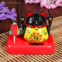 Маятник пластик от солнечной батареи "Кот Манэки-нэко с деревом" чёрный 8х10х6 см Маятник пластик от солнечной батареи "Кот Манэки-нэко с деревом" чёрный 8х10х6 см