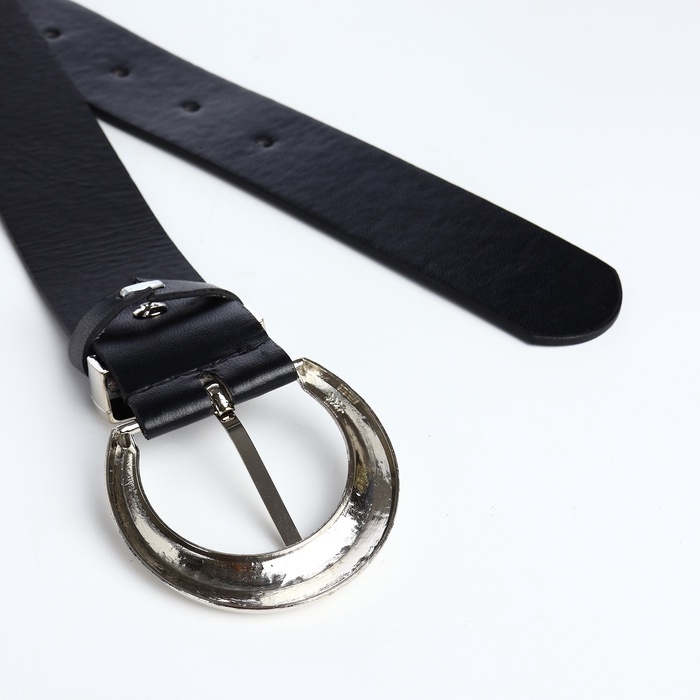 Ремень женский, ширина 3,3 см, пряжка металл, цвет чёрный Ремень женский, ширина 3,3 см, пряжка металл, цвет чёрный