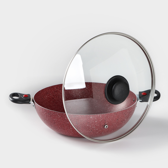 Казан, 4 л, d=28 см, стеклянная крышка, две съёмные ручки, цвет красный Казан, 4 л, d=28 см, стеклянная крышка, две съёмные ручки, цвет красный