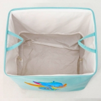 Корзина для хранения игрушкек с затяжкой на веревке, 40 х 50 х 48 см, голубая