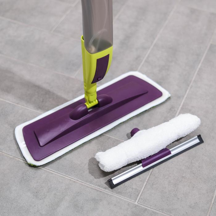 Швабра для мытья пола с распылителем Доляна, насадка из микрофибры 38×10 см, дополнительная насадка для мойки стёкол, ручка 120 см Швабра для мытья пола с распылителем Доляна, насадка из микрофибры 38×10 см, дополнительная насадка для мойки стёкол, ручка 120 см