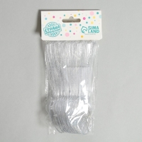 Ложки пластиковые &laquo;Блеск&raquo;, в наборе 12 штук, цвет серебро