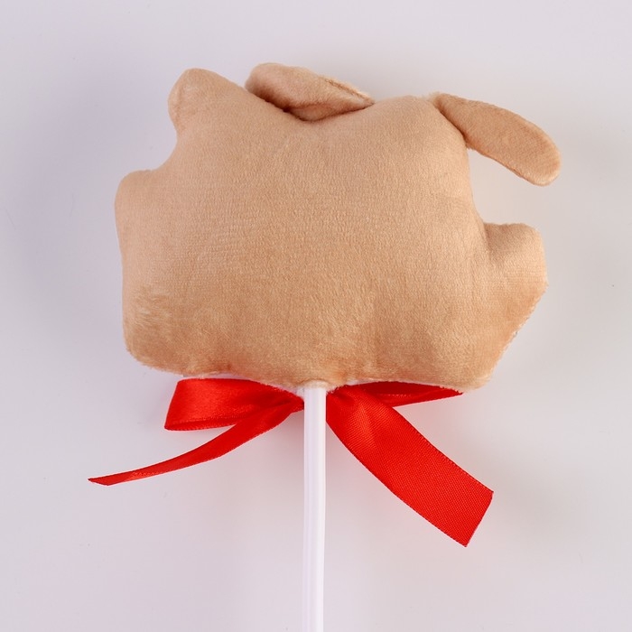 Мягкая игрушка в букет Мягкая игрушка в букет "С рождением доченьки!" зайка на палочке