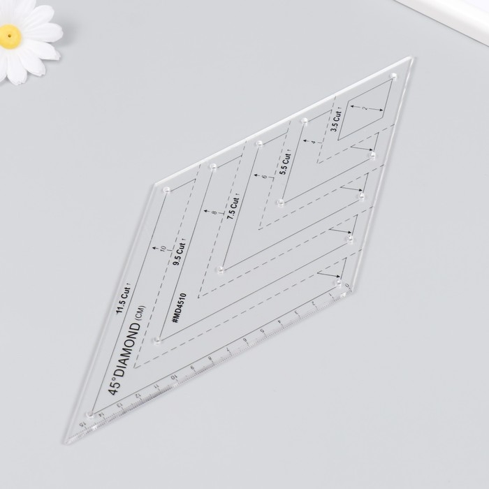 Линейка для пэчворка пластик 45&deg; "Ромб"