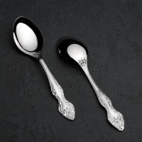 Ложка столовая &laquo;Тройка&raquo;, h=19 см, толщина 2 мм, цвет серебряный