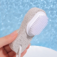 Пемза для педикюра с щёткой, с ручкой, 11 см, в коробке, МИКС Пемза для педикюра с щёткой, с ручкой, 11 см, в коробке, МИКС