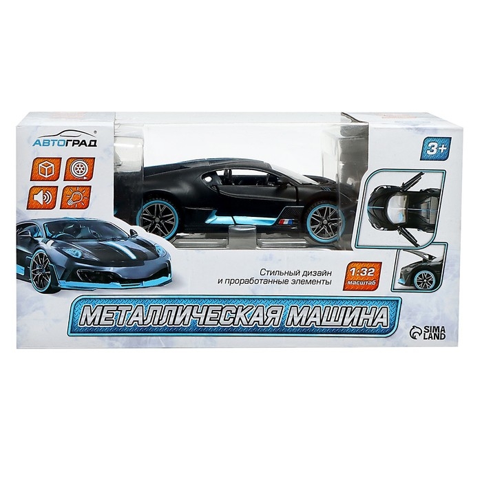 Машина металлическая «Купе», 1:32, открываются двери, капот, багажник, инерция, цвет чёрный Машина металлическая «Купе», 1:32, открываются двери, капот, багажник, инерция, цвет чёрный