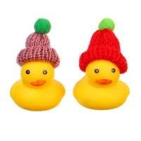 Набор резиновых игрушек для ванны &laquo;Уточки в шапке&raquo;, 4 см, с пищалкой, 2 шт., Крошка Я