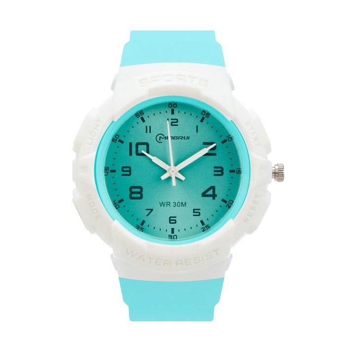 Часы наручные детские, d-4.5 см, ремешок силикон, 3 АТМ, бирюзовые