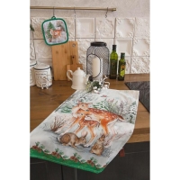 Полотенце &laquo;Олени&raquo; ТМ &laquo;Этель: Новогодний лес&raquo;, 40 &times; 67 см, 100 % хлопок, саржа, 190 г/м&sup2;