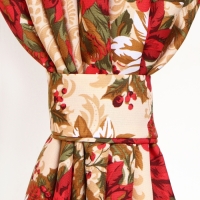 Комплект штор Доляна "Новогодние украшения" 145х180см-2шт. с подхватами, 100% п/э, 140гр/м2