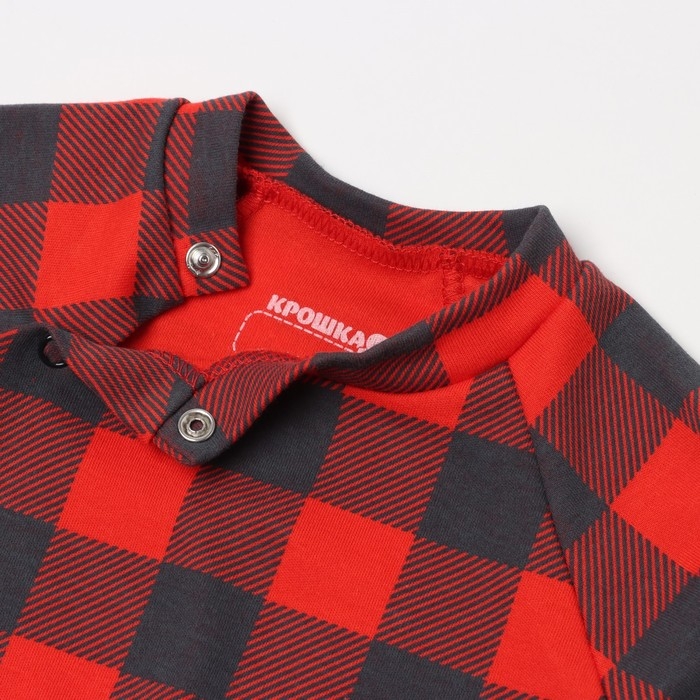 Комбинезон и шапочка Крошка Я "Клеточка", рост 80-86 см, красный